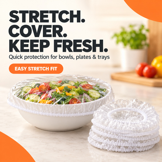 Elastic Food Covers – Reusable Clear Bowl Covers with Stretch Rim for Leftovers