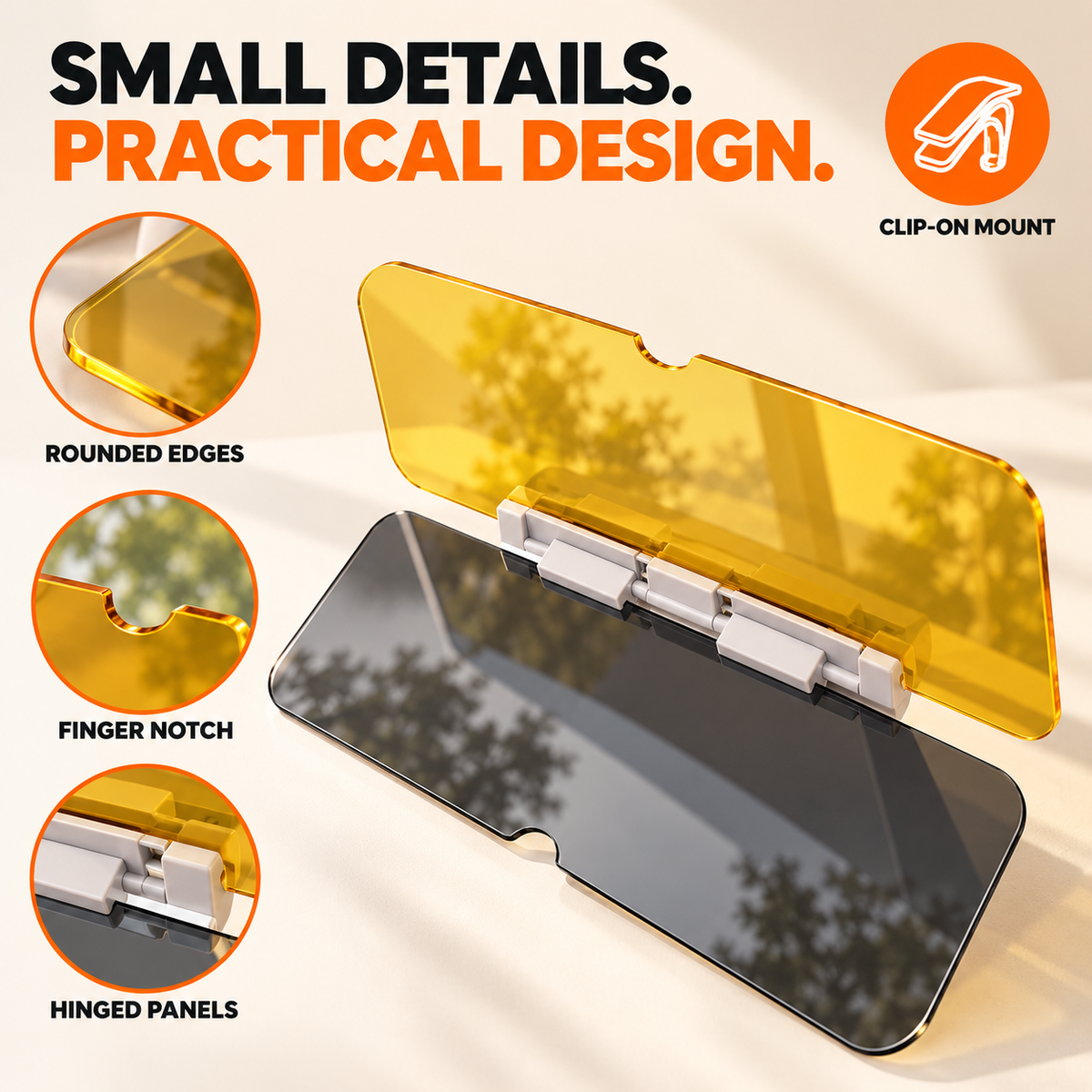 Dual-Panel Car Visor Extender – Anti-Glare Sun Visor with Clip-On Design