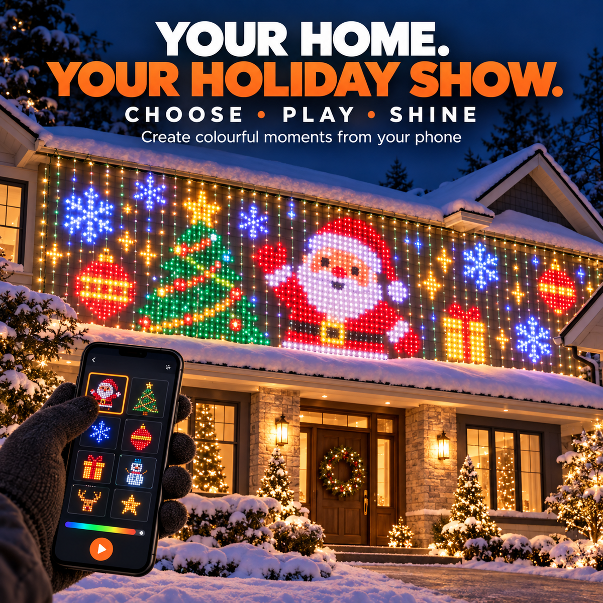 Smart Pixel Fairy Lights – App Controlled LED String Lights with Christmas Patterns