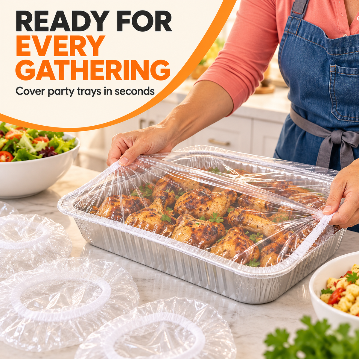 Elastic Food Covers – Reusable Clear Bowl Covers with Stretch Rim for Leftovers