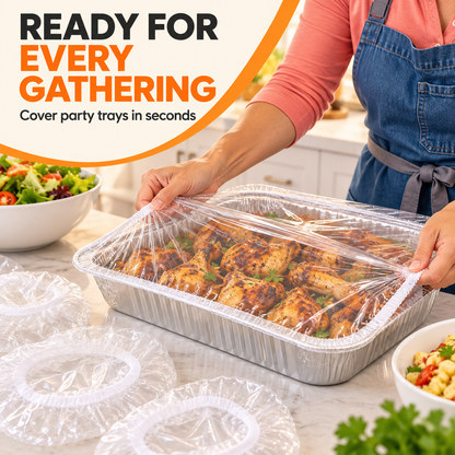 Elastic Food Covers – Reusable Clear Bowl Covers with Stretch Rim for Leftovers