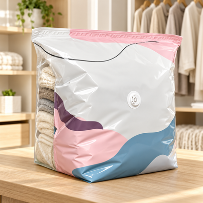 Vacuum Storage Bags with Air-Release Valve – Space Saving Cube Bags for Clothes & Blankets