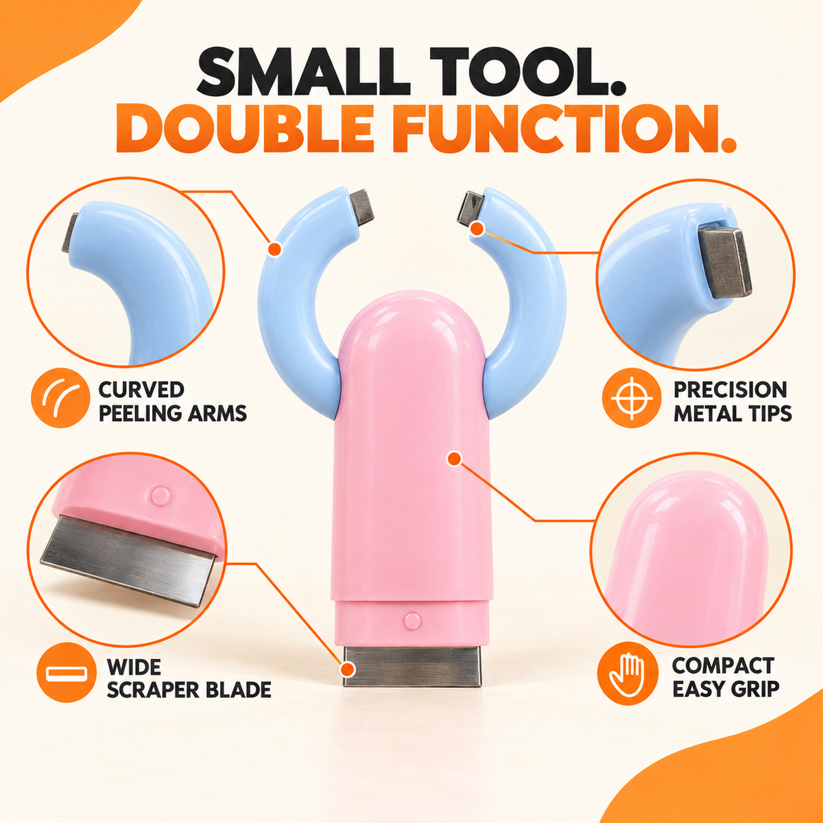 2-in-1 Garlic Peeler & Ginger Scraper – Compact Kitchen Prep Tool