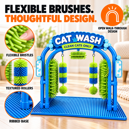 Cat Self-Grooming Arch – Walk-Through Massage Brush Toy for Cats