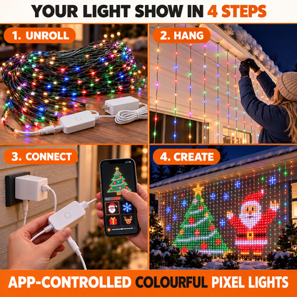Smart Pixel Fairy Lights – App Controlled LED String Lights with Christmas Patterns