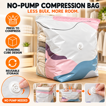 Vacuum Storage Bags with Air-Release Valve – Space Saving Cube Bags for Clothes & Blankets